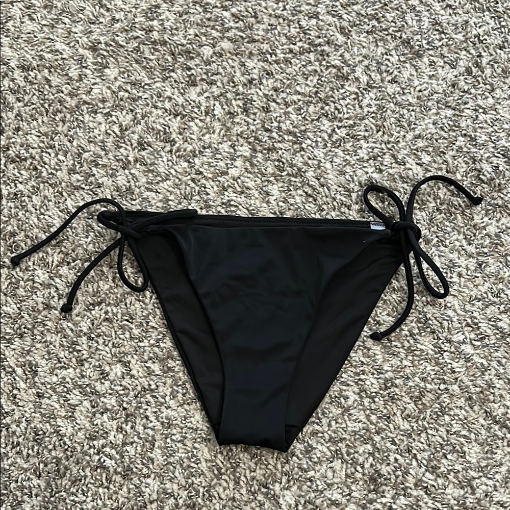 Victoria Secret Black Swim Bikini Bottom with Side Ties Size Small